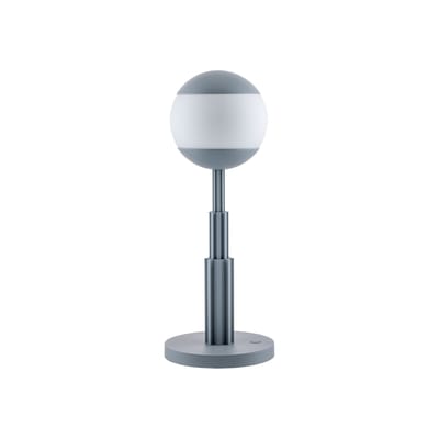 Lampe sans fil rechargeable métal verre gris / Aldo Rossi, 1991 - Ø 18 x H 47 cm - Alessi