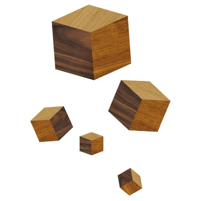 Sticker Touche du bois/cubes plastique papier marron - Domestic