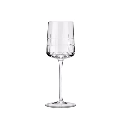 christofle - verre à vin blanc graphik en verre, cristal soufflé bouche couleur transparent 15.33 x 20 cm designer studio made in design
