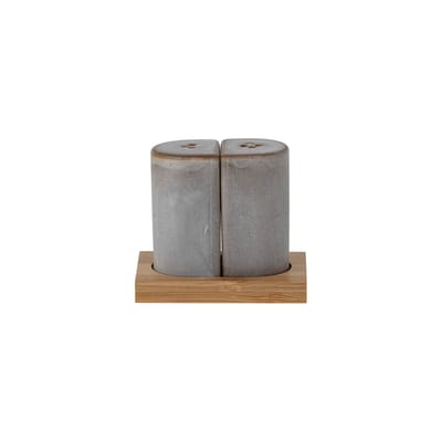 bloomingville - ensemble salière & poivrière vaisselle en céramique, grès couleur gris 9 x 6 8 cm made in design