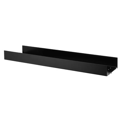 Etagère String® System métal noir /perforé, rebord HAUT - L 78 x P 20 cm - String Furniture