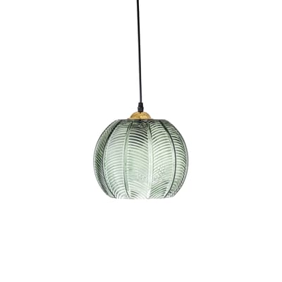 bloomingville - suspension en verre, verre texturé couleur vert 22 x 20 cm made in design