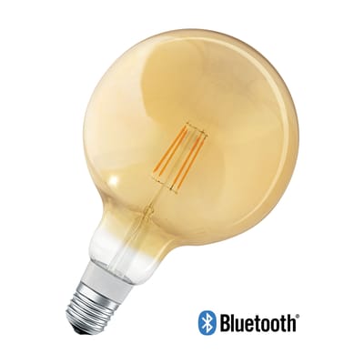 Ampoule LED E27 connectée verre or / Smart+ - Filaments Globe - 5,5W=45W - Ledvance