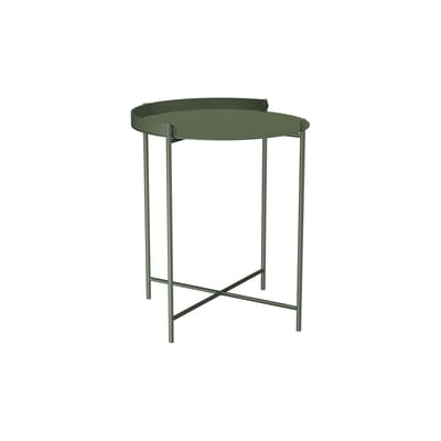 Table d'appoint Edge métal vert / Poignée rabattable -Ø 46 x H 53 cm - Houe