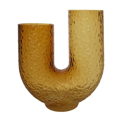 Vase Arura Large verre orange marron / texturé - L 34 x H 40 cm - AYTM