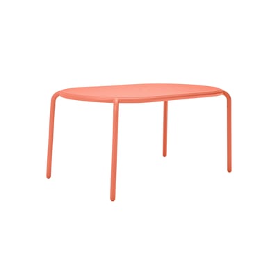 Table ovale Toní Tavolo métal orange / 160 x 90 cm - Trou pour parasol + bougeoir amovible - Fatboy