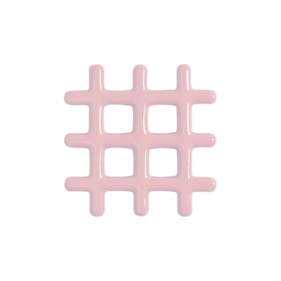Dessous de plat Grid céramique rose / 19 x 19 cm - Grès - & klevering