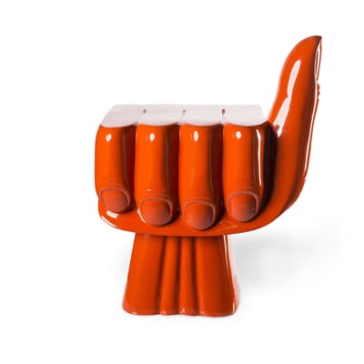Fauteuil Fist plastique rouge orange / Table d'appoint - Pols Potten
