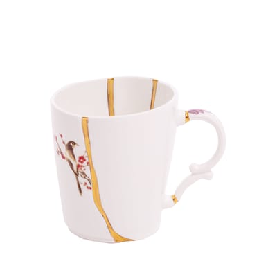 seletti - mug kintsugi en céramique, or couleur blanc 20.33 x 9 cm designer marcantonio made in design