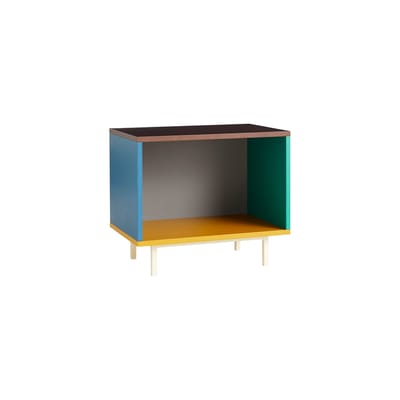 Table de chevet Colour Cabinet Floor bois multicolore / Small - L 60 x H 51 cm - Hay