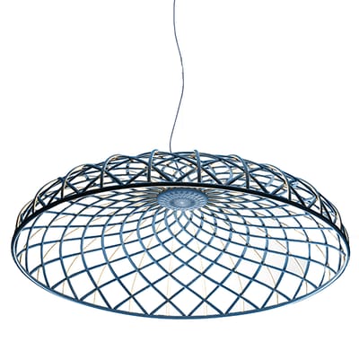Suspension Skynest LED tissu bleu / Ø 90,4 cm - Tissu polyester recyclé - Flos