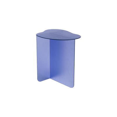 Table d'appoint Flow verre bleu / 45 x 35 x H 45 cm - & klevering