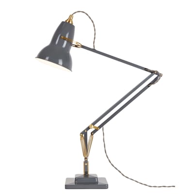 Lampe de table Original 1227 métal gris / Laiton - Réédition 1930' - Anglepoise