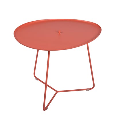 Table basse Cocotte métal rouge orange / L 55 x H 43,5 cm - Plateau amovible - Fermob