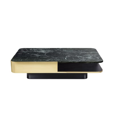 Table basse Lounge pierre vert or métal / Marbre - 120 x 80 cm - RED Edition