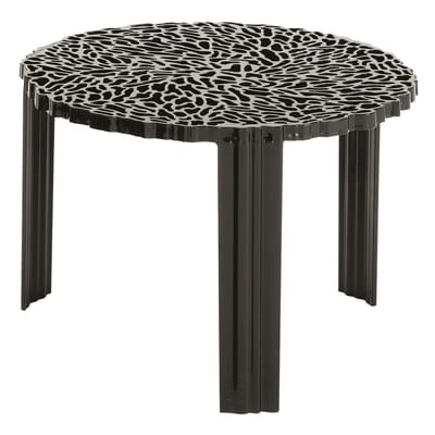 Table basse T-Table Medio plastique noir / Ø 50 x H 36 cm - Kartell