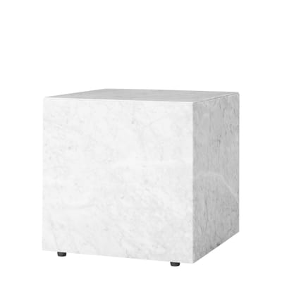 Table d'appoint Plinth Cubic pierre blanc / Marbre - 40 x 40 x H 40 cm - Audo Copenhagen