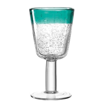 leonardo - verre à vin blanc burano en verre, bullé couleur vert 23.27 x 16 cm made in design