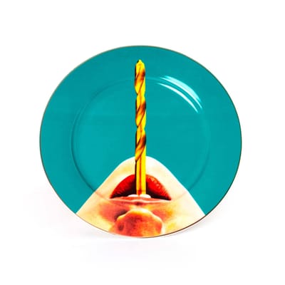 Assiette Toiletpaper - Drill céramique multicolore / Ø 27 cm - Seletti