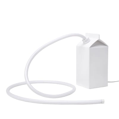 Lampe de table Daily Glow - Lait LED plastique blanc / Résine - 10 x 10 x H 22 cm - Seletti
