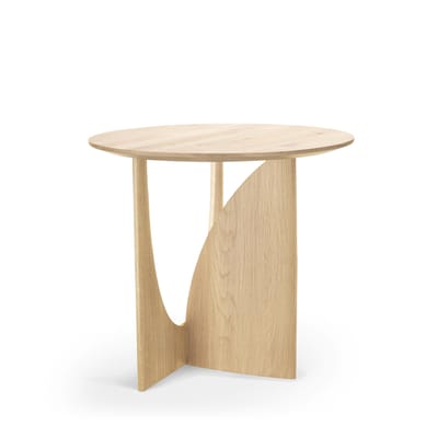 Table d'appoint Geometric bois naturel / Chêne massif - Ø 51 cm - Ethnicraft