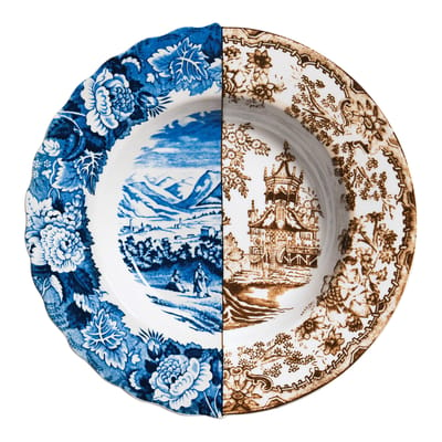 seletti - assiette creuse hybrid en céramique, porcelaine couleur multicolore 30 x 31 16 cm designer studio ctrlzak made in design