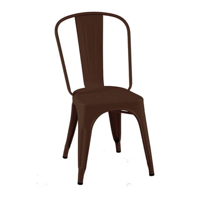 Chaise empilable A Outdoor métal marron / Inox Couleur - Pour l'extérieur - Tolix
