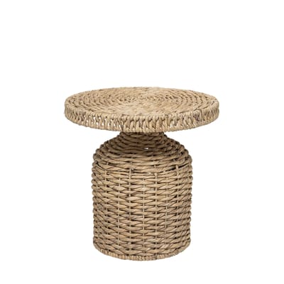 bloomingville - table d'appoint rotin en fibre végétale, jacinthe d'eau couleur bois naturel 60 x 47 cm made in design