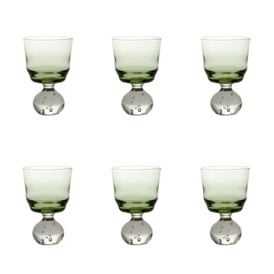 serax - verre à vin eternal snow en verre, soufflé couleur vert 9.5 x 6.3 cm designer bela silva made in design