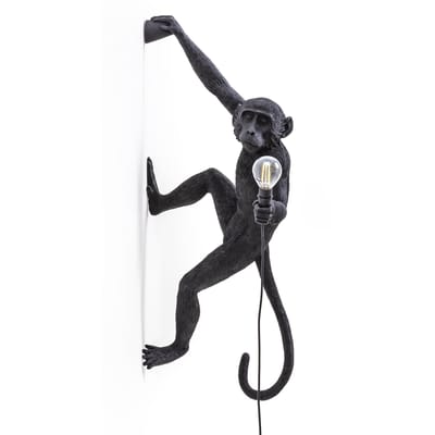Applique d'extérieur avec prise Monkey Hanging plastique noir / H 76,5 cm - Seletti