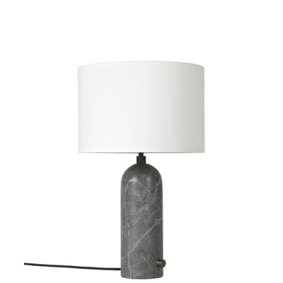 Lampe de table Gravity Small tissu pierre blanc gris / Ø 30 x H 49 cm - Gubi