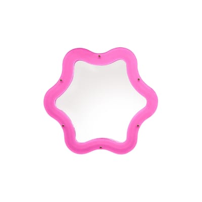 Miroir lumineux avec prise Supercurve - Tiny Flower plastique rose / LED - L 85.5 x H 77.5 cm - Sele