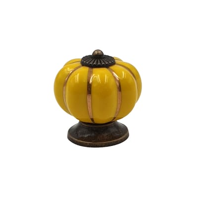 cookut - poignée de couvercle jolie cocotte en céramique couleur jaune 12.16 x 3.7 cm made in design