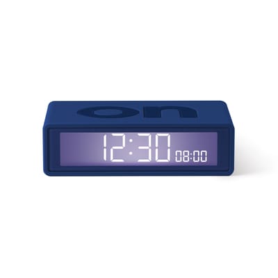 Réveil LCD Flip + Travel plastique bleu / Mini réveil réversible de voyage - Lexon