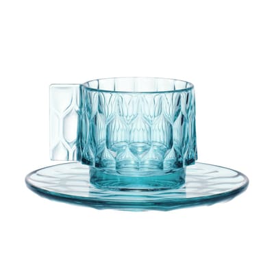 Tasse à café Jellies Family plastique bleu / Set tasse + soucoupe - Kartell
