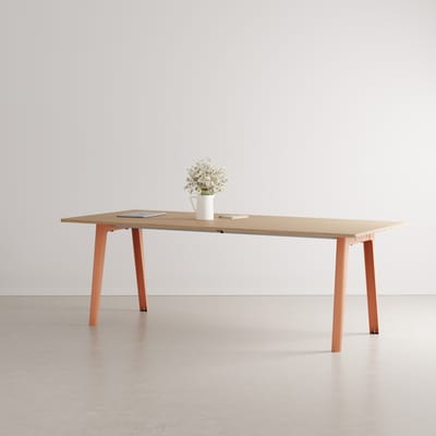 Table rectangulaire New Modern bois rose / 220 x 95 cm - Chêne éco-certifié / 10 à 12 personnes - TI