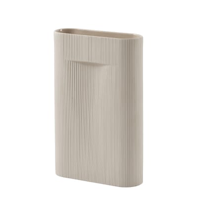 Vase Ridge Large céramique blanc beige / H 48 cm - Muuto