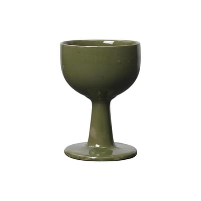 ferm living - verre à vin floccula vert 9 x 12.5 cm designer trine andersen céramique, grès