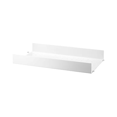 Etagère String® System métal blanc / perforé, rebord HAUT - L 58 x P 30 cm - String Furniture