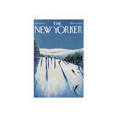 Affiche The New Yorker / Skiers make their way, Arthur Getz papier multicolore / 38 x 56 cm - Image 