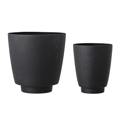Pot de fleurs métal noir / Set de 2 - Bloomingville