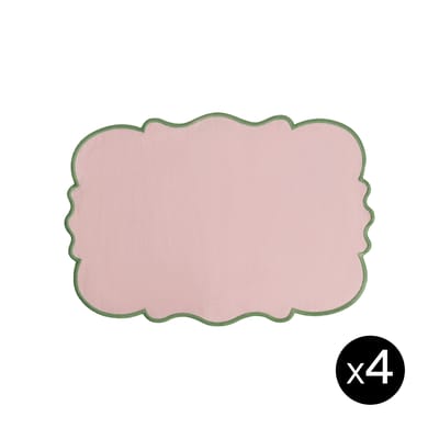 Set de table Smerlo tissu rose / Set de 4 - 33 x 48 cm - Bitossi Home