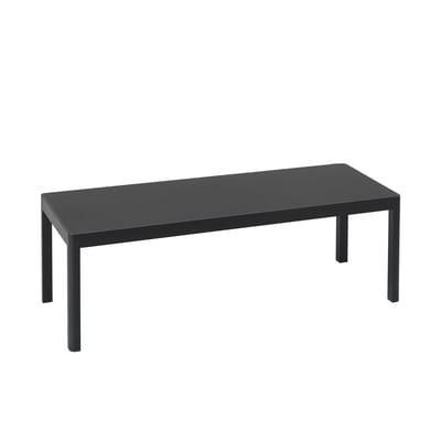 Table basse Workshop plastique bois noir / 120 x 43 x H 38 cm - Linoleum - Muuto