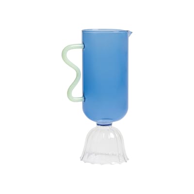 Klevering Blue & - Carafe Tulip - Glass Size 8.5