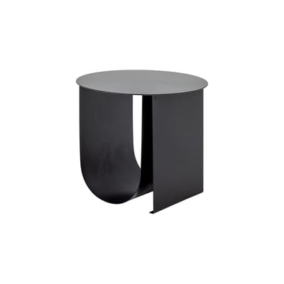 Table d'appoint Cher métal noir / Ø 43 cm - Porte-revues intégré - Bloomingville