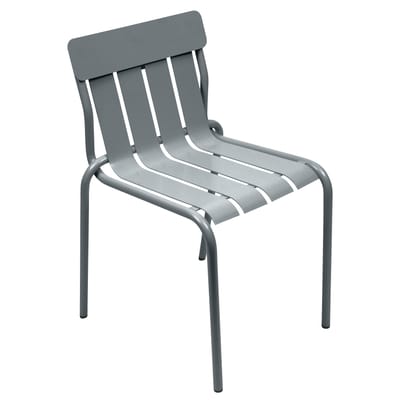 Chaise empilable Stripe métal gris / Par Matali Crasset - Fermob