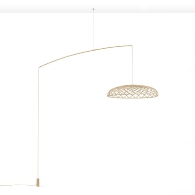 Lampadaire Skynest Motion LED tissu beige / Ø 90,4 cm - Tissu polyester récyclé - Flos