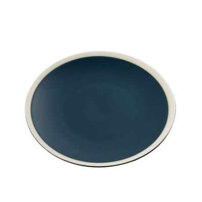 maison sarah lavoine - assiette à dessert sicilia en céramique, grès peint et émaillé couleur bleu 18.17 x cm designer made in design