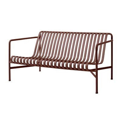 Canapé de jardin 2 places Palissade Lounge métal rouge / L 139 cm - Bouroullec, 2016 - Hay
