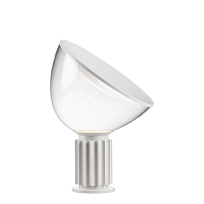 Lampe de table Taccia LED Small verre blanc / H 48 cm - Castiglioni, 1962 - Flos